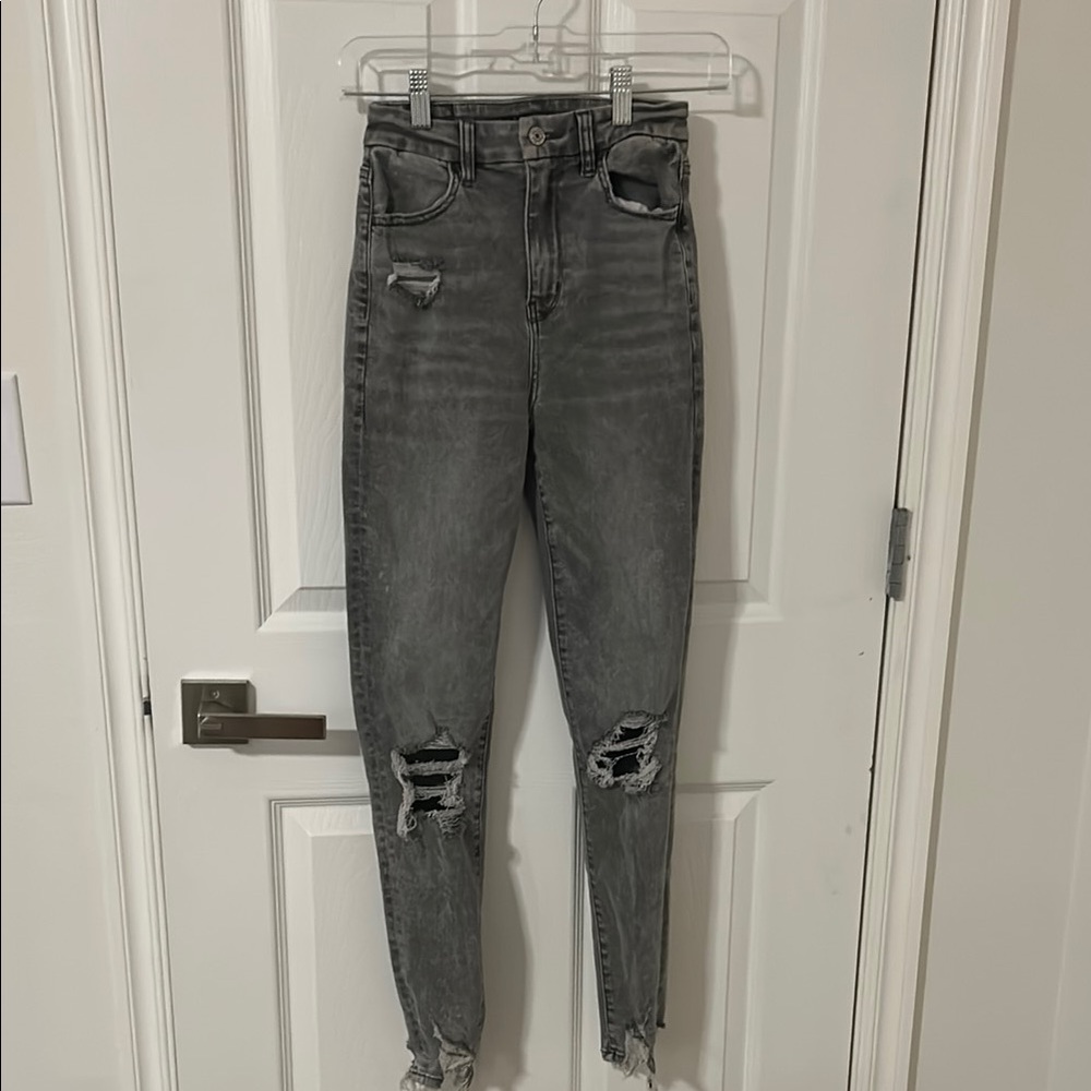 American Eagle Outfitters High Rise Gray Jeans